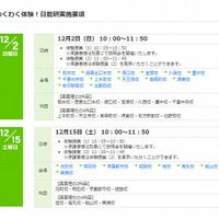 わくわく体験！日能研　実施要項