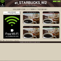 「at_STARBUCKS_Wi2」ホームページ