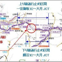【笹子トンネル事故】29日開通へ…下り線の対面通行で