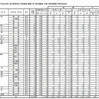 栃木県立高校入学者選抜（推薦入学）合格内定状況（一部）