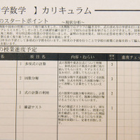 カリキュラム。今後の授業進度予定