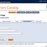 テキサス大学サンアントニオ校図書館、教科書検索システム