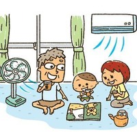 小さい子どもや高齢者は屋内での熱中症にも注意（イラスト：政府広報オンラインより）