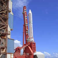 イプシロンロケット試験機打ち上げリハーサル　機能確認中のイプシロンロケット　JAXA