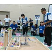 長井中科学部が参加したロボットコンテストの様子