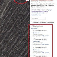 フィリピン台風後の衛星写真を表示する