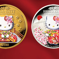 日本の桜とハローキティがクック諸島の記念金貨・銀貨に