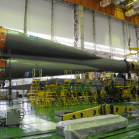 ソユーズロケットに結合されたプログレス補給船（55P）（4月6日、cS.P.Korolev RSC Energia）