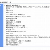 慶應義塾大学看護医療学部の面接実施状況