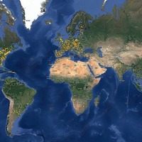 2013年の全報告をプロットした世界地図