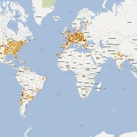 2012年の全報告をプロットした世界地図