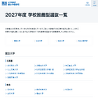 【大学受験2027】学校推薦型選抜、国公私立大の一覧公開…駿台