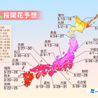 2014年の桜開花、西～東日本では昨年より遅めで上野は3/29の予想 画像