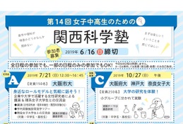 関西6大学で開催「女子中高生のための関西科学塾」6/16締切 画像