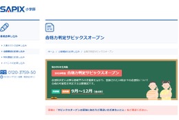 【中学受験2021】SAPIX、第3回合格力判定偏差値(11/15実施)筑駒70・桜蔭62 画像